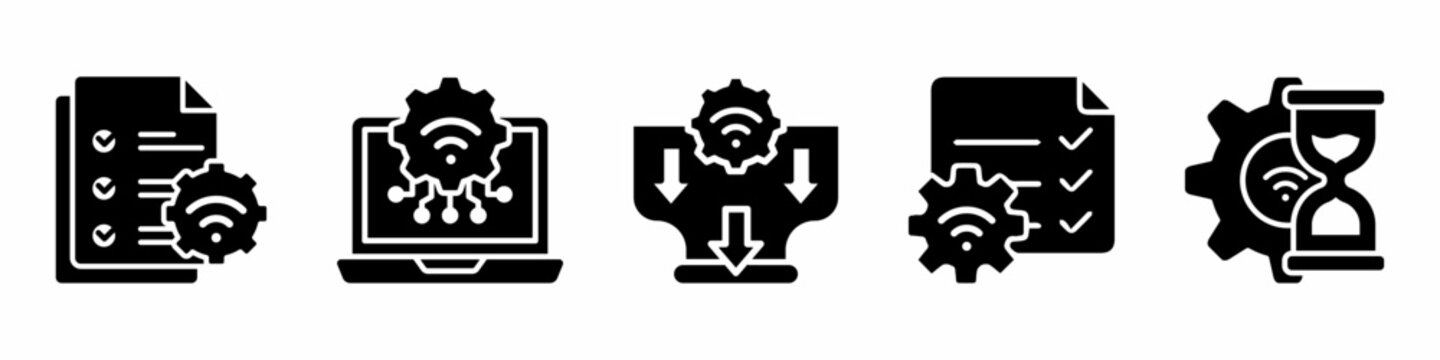 Process redesign icon vector collection. Set of process redesign icon vector template designs. Stock vector.