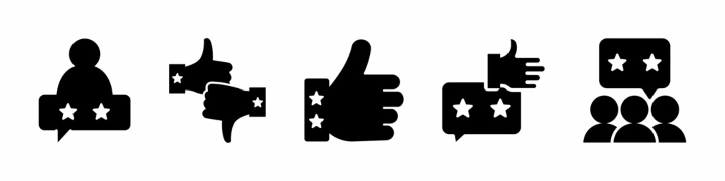 Feedback icon vector collection. Set of feedback icon vector template designs. Stock vector.