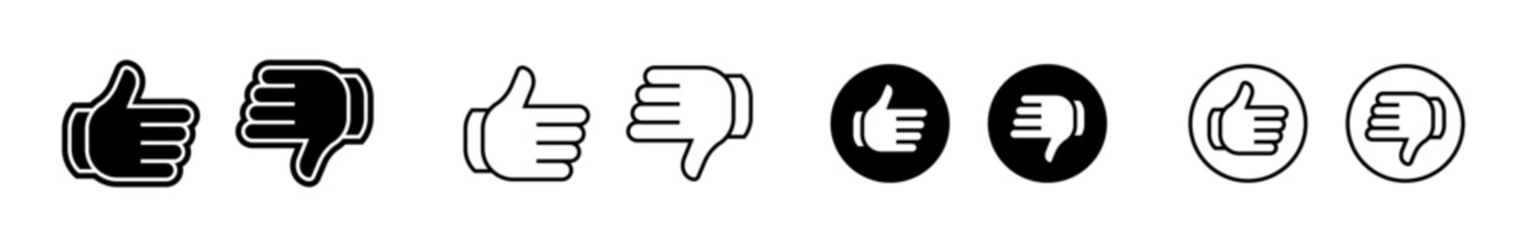 Conjunto de iconos de aprobaci&oacute;n y rechazo. Representa evaluaci&oacute;n, opini&oacute;n y validaci&oacute;n. Incluye aceptaci&oacute;n, desaprobaci&oacute;n, recomendaci&oacute;n, revisi&oacute;n y decisi&oacute;n. Ilustraci&oacute;n vectorial
