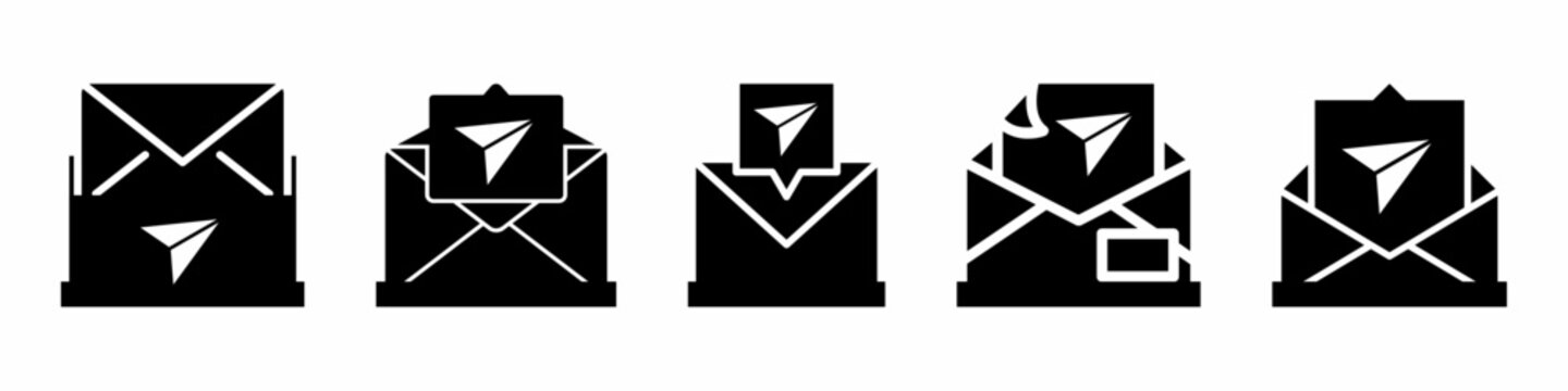 Direct mail icon vector collection. Set of direct mail icon vector template designs. Stock vector.