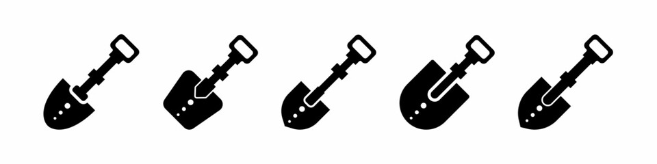 shovel icon vector collection. Set of shovel icon vector template designs. Stock vector. © Syahrudinarianto