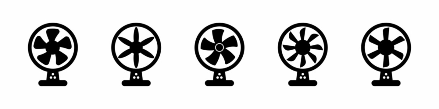 Fan icon vector collection. Set of fan icon vector template designs. Stock vector.