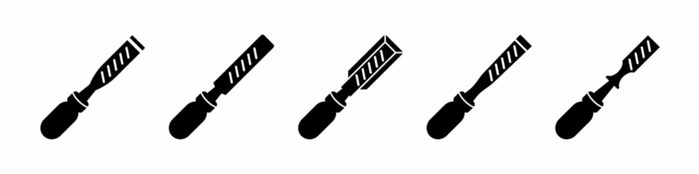 Chisel icon vector collection. Set of chisel icon vector template designs. Stock vector.