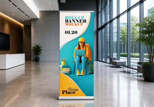 Corporate Roll Up Banner Mockup