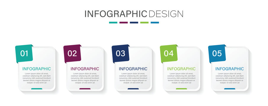 Modern business infographic template with numbered steps and creative vector layout. Vector illustration EPS 10.