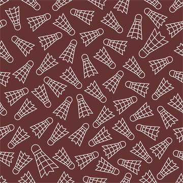 Seamless badminton shuttlecock doodle pattern. Minimal shuttlecock line art pattern. Hand-drawn badminton pattern design. Simple sports doodle background
Clean shuttlecock outline pattern