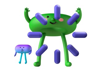 Naklejka premium 3d character icon illustration design.