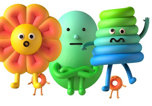 3d character icon illustration design.