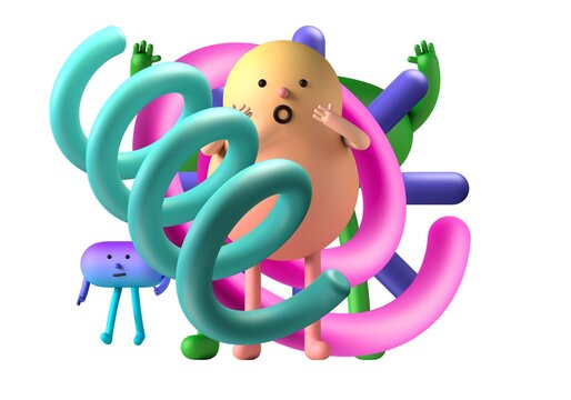 3d character icon illustration design.