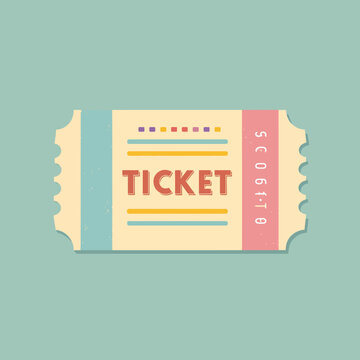 Vintage flat design vector ticket stub for an event