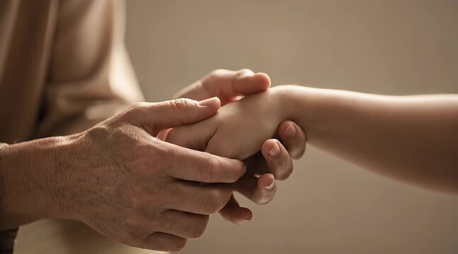 Close-up of Hand Holding Arm in Gentle Gesture for Support or Connection