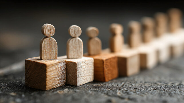 Team Growth and Leadership Development Concept Depicting Organizational Hierarchy with Performance Blocks, Representing Career Advancement, Role Clarity, and Structured Workflow