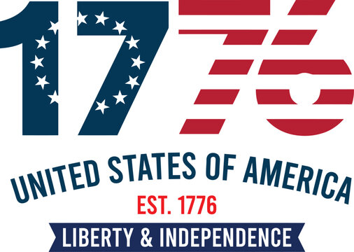 Happy 4th of july patriotic design united states independence day 1776