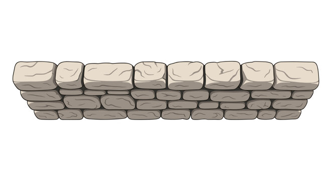 Old stacked fieldstone wall border for garden landscaping and rustic boundary architectural design element.