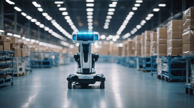 Futuristic Smart Warehouse Autonomous Robot
