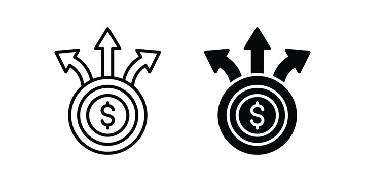 Financial diversification vector icons