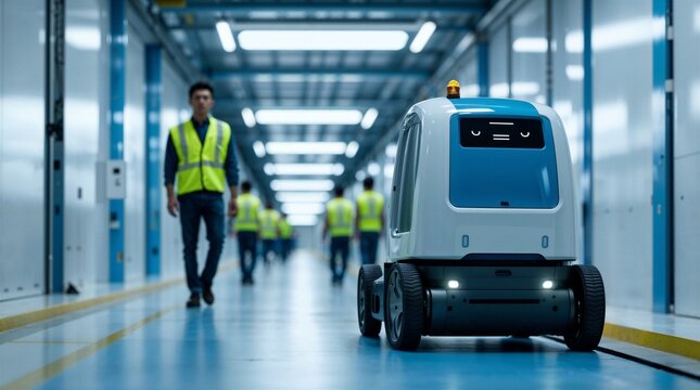 Futuristic Smart Warehouse Autonomous Robot
