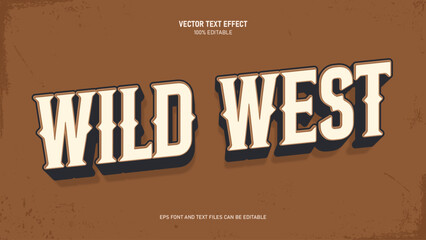 Wild west 3d editable text effect vector template with vintage style © ricks