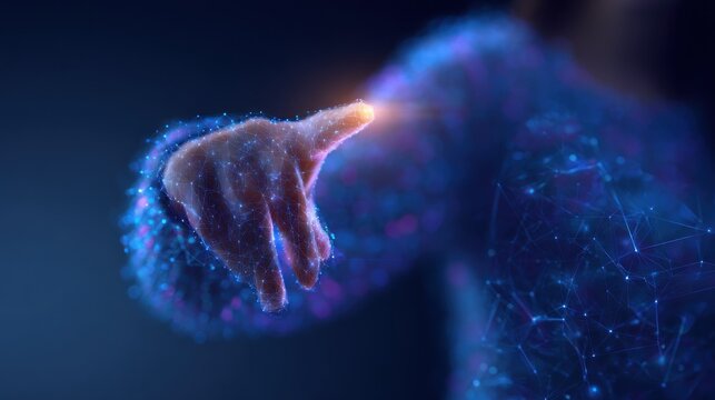 Digital Hand Interface: Glowing Touchpoint in a Networked Reality