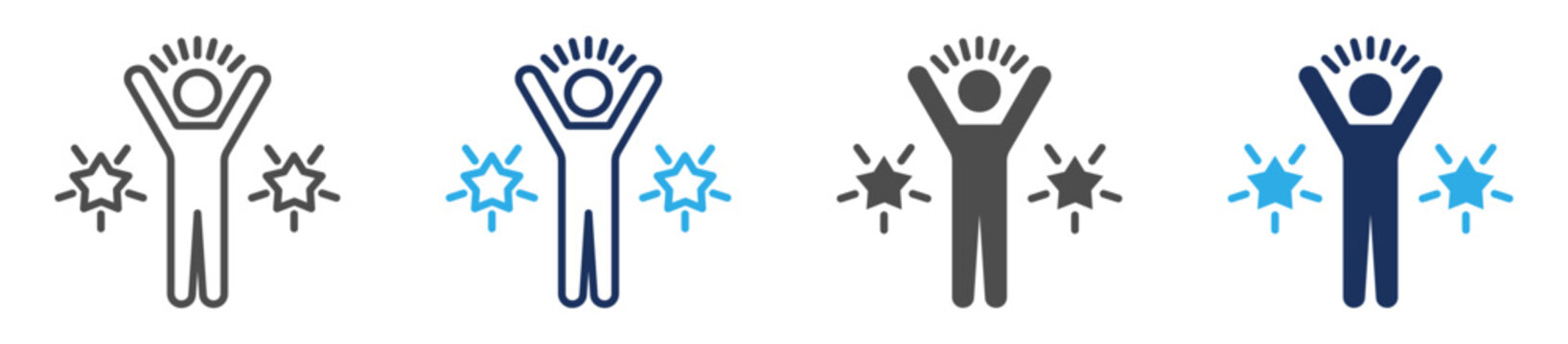enthusiasm icon set multi concept