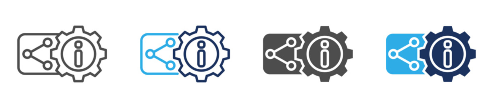 information setting icon set multi concept