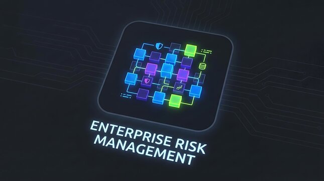 Enterprise Risk Management Concept with Digital Network Icon