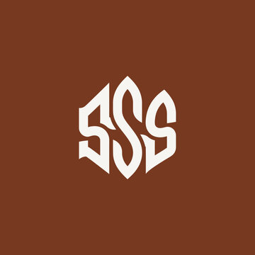 Monogram SSS logo design abstract geometric shape.