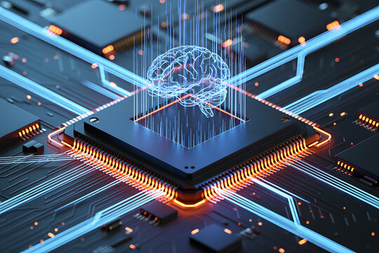 Abstract futuristic blue technology background featuring binary code and 3d digital data communication networks integrated with modern city architecture and electronic business design
