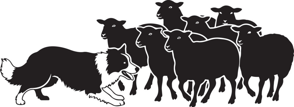 Silhouette of a bull charging at a group of cattle, Generative Ai