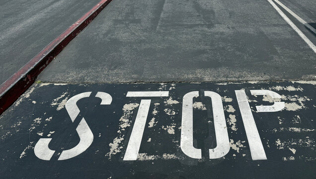 STOP sign on street asphalt