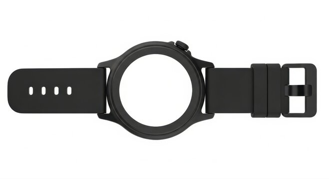 Black rubber ring or circular gasket with holes isolated