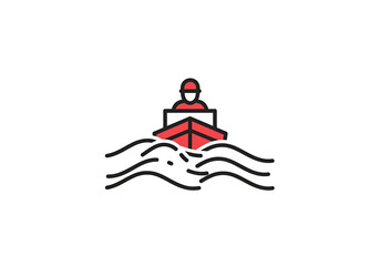Naklejka premium Professional boat operator icon isolated on transparent background for maritime transport services