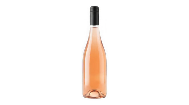 Rose wine bottle isolated on transparent background