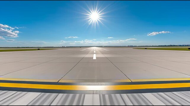 The runway for the take-off and landing of large passenger aircraft at the central city airport.