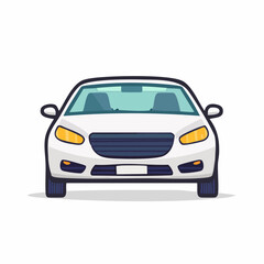 Fototapeta premium Front View of a White Sedan Car