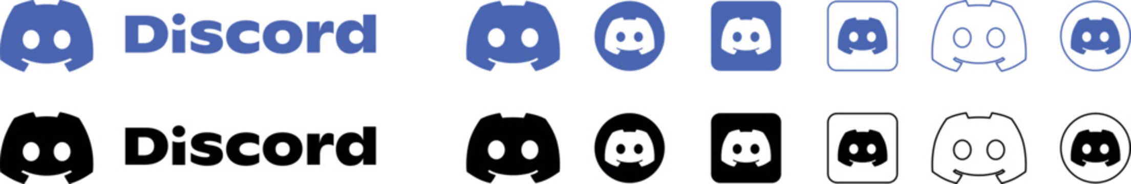 discord logo vector icon set. Instant messaging social platform. discord logo icon. discord mobile app icons. social network logos. digital marketing designs 