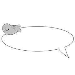 Seal speech bubble illustrationアザラシ 吹き出し イラスト © 夢眺