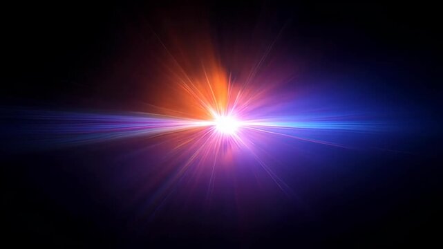 Orange fire light texture smoke glow burst dark background with blue abstract beam and radiant flare, orange fire light texture smoke glow burst dark background with pink energy and rainbow spectrum
