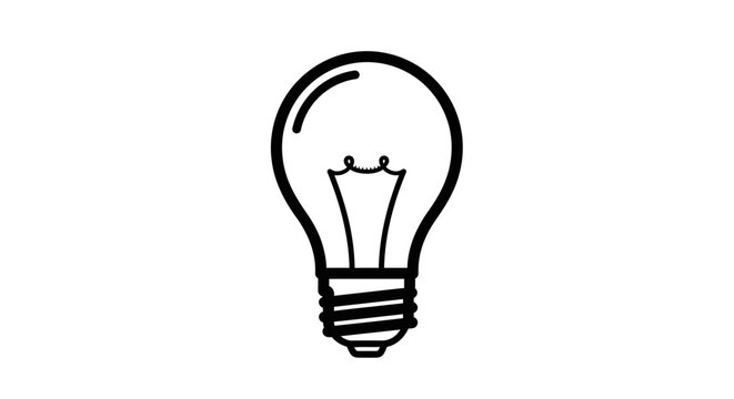 Basic light bulb icon with zig zag filament design.