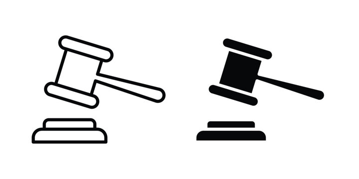 Auction icon - web black vector design.