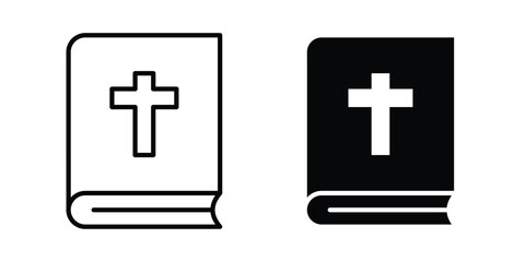 Obraz premium Bible icon - web black vector design.