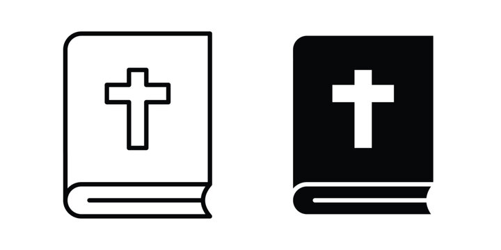 Bible icon - web black vector design.
