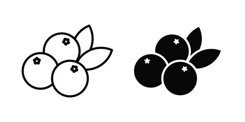 Blueberries icon - web black vector design. © Hestia