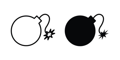 Bomb icon - web black vector design. © Hestia