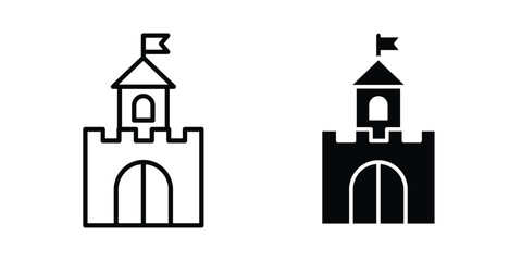 Castle icon - web black vector design. © Hestia
