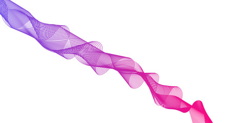 Abstract gradient wave background with purple and pink dynamic blended lines flowing diagonally on white backdrop © Creative work
