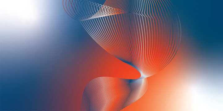 Modern vector wallpaper featuring red, white navy blue, and azure flowing light waves with luminous accents and sleek abstract motion.