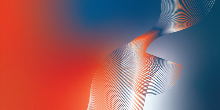Modern vector wallpaper featuring red, white navy blue, and azure flowing light waves with luminous accents and sleek abstract motion.