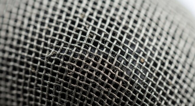 Extreme macro close up of a microphone grill mesh.