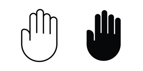 Obraz premium Hand icon - web black vector design.